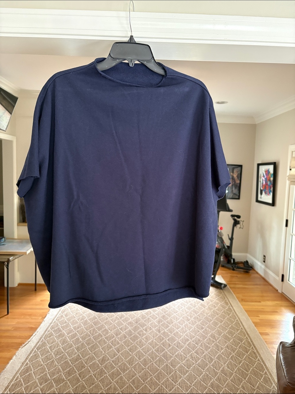 Navy Short-Sleeve Boxy Top
